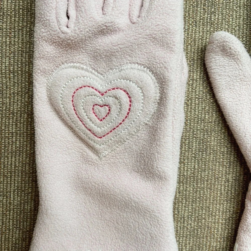 Gap Kids Shimmery Pink Heart Gloves